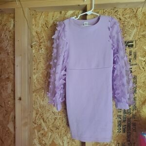 SHEIN Lilac Girls Dress With Butterflies